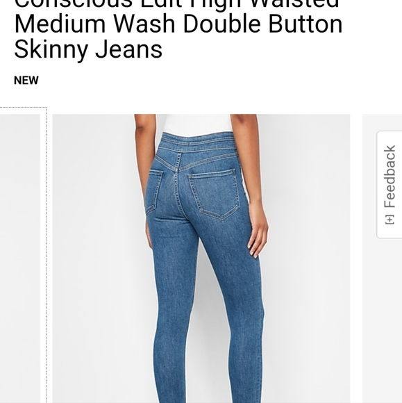 EXPRESS Conscience Edit High Waisted Blue Jeans Size 4 - Picture 2 of 12